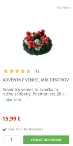 Adventný veniec, mix dekorov