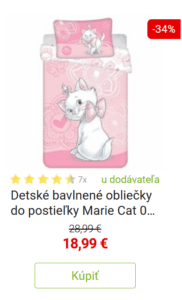 Detské bavlnené obliečky do postieľky Marie Cat 02, 100 x 135 cm, 40 x 60 cm