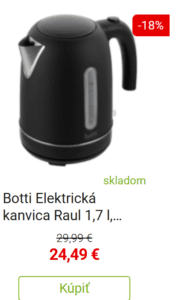 Botti Elektrická kanvica Raul 1,7 l, čierna