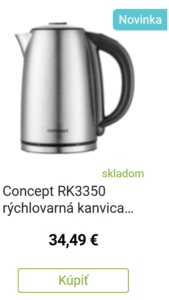 Concept RK3350 rýchlovarná kanvica nehrdz. s reguláciou teploty