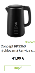 Rýchlovarná kanvica s teplomerom Concept RK3360 rýchlovarná kanvica s reguláciou teplotou