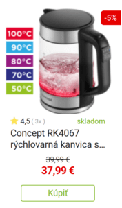 Concept RK4067 rýchlovarná kanvica s reguláciou teploty