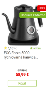 ECG Forza 5000 rýchlovarná kanvica Nero