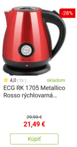 ECG RK 1705 Metallico Rosso rýchlovarná kanvica