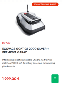 ECOVACS GOAT G1-2000 SILVER + PREMIOVA GARAZ