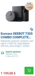 Ecovacs DEEBOT T30S COMBO COMPLETE BLA