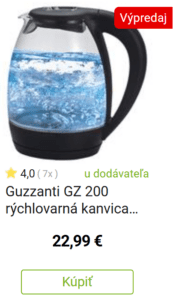 Guzzanti GZ 200 rýchlovarná kanvica 1,7 l, čierna