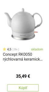 Keramická rýchlovarná kanvica