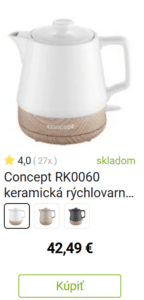 Keramická rýchlovarná kanvica