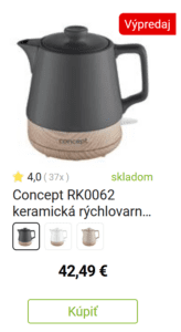 Keramická rýchlovarná kanvica