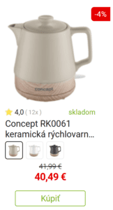 Keramická rýchlovarná kanvica