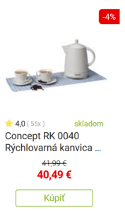 Keramická rýchlovarná kanvica