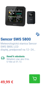 Najlepšia meteostanica Meteostanica Planeo Sencor SWS 5800