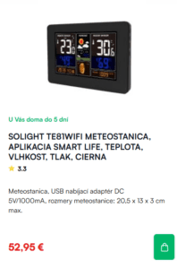 Meteostanica WiFi SOLIGHT TE81WIFI METEOSTANICA