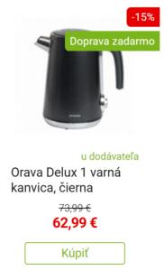 Orava Delux 1 varná kanvica, čierna