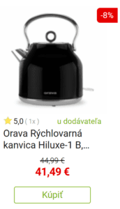 Orava Rýchlovarná kanvica Hiluxe-1 B, čierna