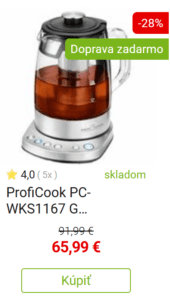 ProfiCook PC-WKS1167 G rýchlovarná kanvica WiFi