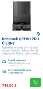 Roborock QREVO PRO ČIERNY