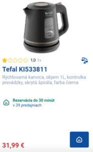 Rýchlovarná kanvica 1l Tefal KI533811