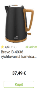 Rýchlovarná kanvica akcia