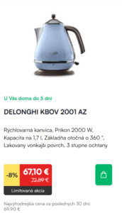 Rýchlovarná kanvica retro DELONGHI KBOV 2001 AZ