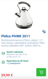 Rýchlovarná kanvica retro Philco PHWK 2011