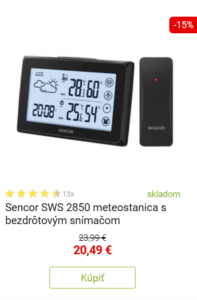 Sencor SWS 2850 meteostanica s bezdrôtovým snímačom