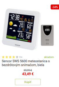 Sencor SWS 5600 meteostanica s bezdrôtovým snímačom, biela