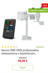 Sencor SWS 9300 profesionálna meteostanica s bezdrôtovým snímačom 5v1