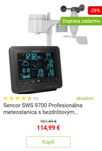 Sencor SWS 9700 Profesionálna meteostanica s bezdrôtovým senzorom 5v1