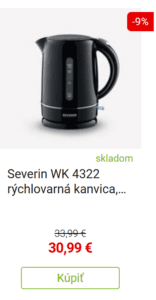 Severin WK 4322 rýchlovarná kanvica, čierna