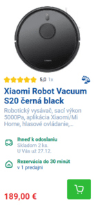 Xiaomi Robot Vacuum S20 černá black