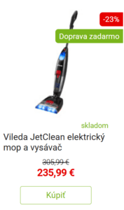 Elektrický mop na podlahu recenzie