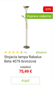 Stojaca lampa do obývačky