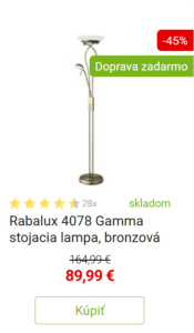 Stojaca lampa do obývačky