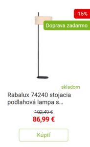 Stojaca lampa do obývačky