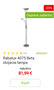 Stojaca lampa do obývačky