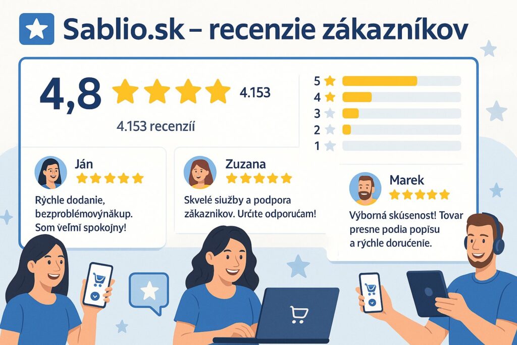 Recenzie zákazníkov na eshop Sablio.sk s hodnotením