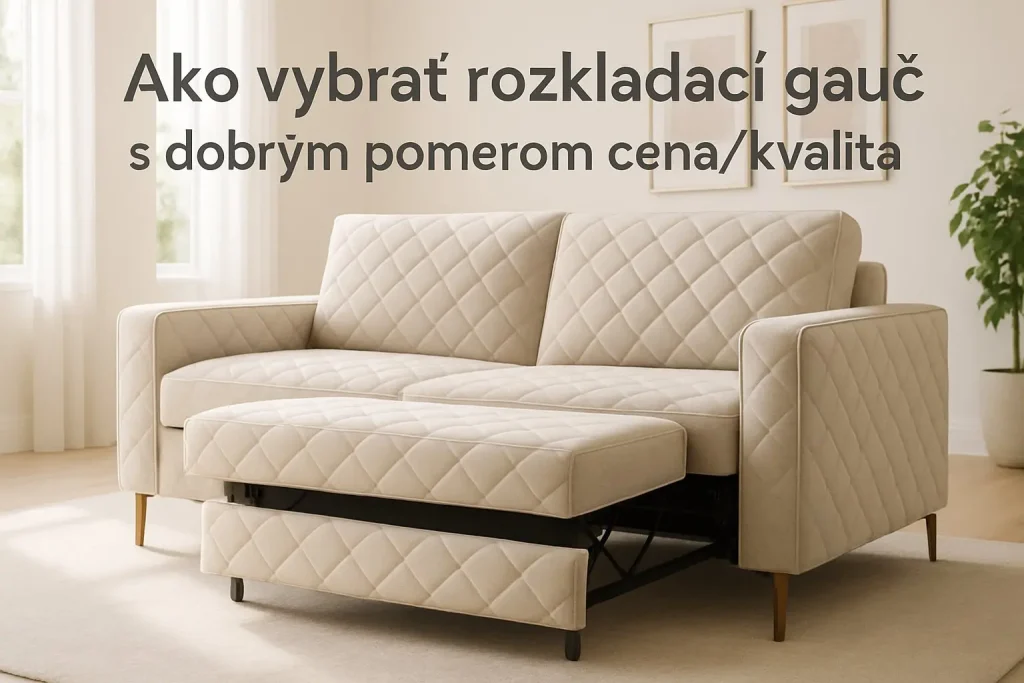 Ako vybrať rozkladací gauč s dobrým pomerom cena/kvalita – tipy pre pohodlné sedenie a kvalitný spánok v slovenskej obývačke, ukážka moderného dizajnu a praktického mechanizmu.