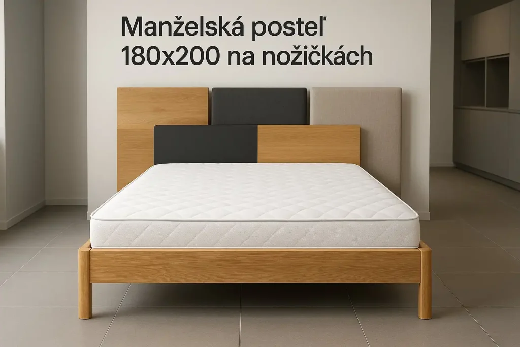 Manželská posteľ 180x200 na nožičkách.